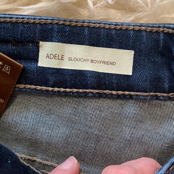 Kut from the Kloth Adele Slouchy Boyfriend Distressed Dark Blue Denim EUC Sz 4 - Picture 3 of 11